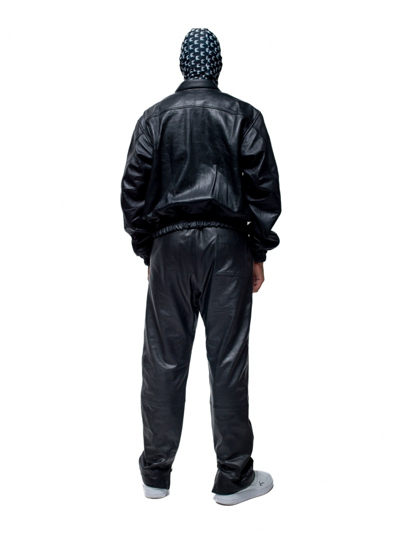 Chaquetas Karl Kani Blaise Cuero Hombre Negras | GvLkNWRfY9h