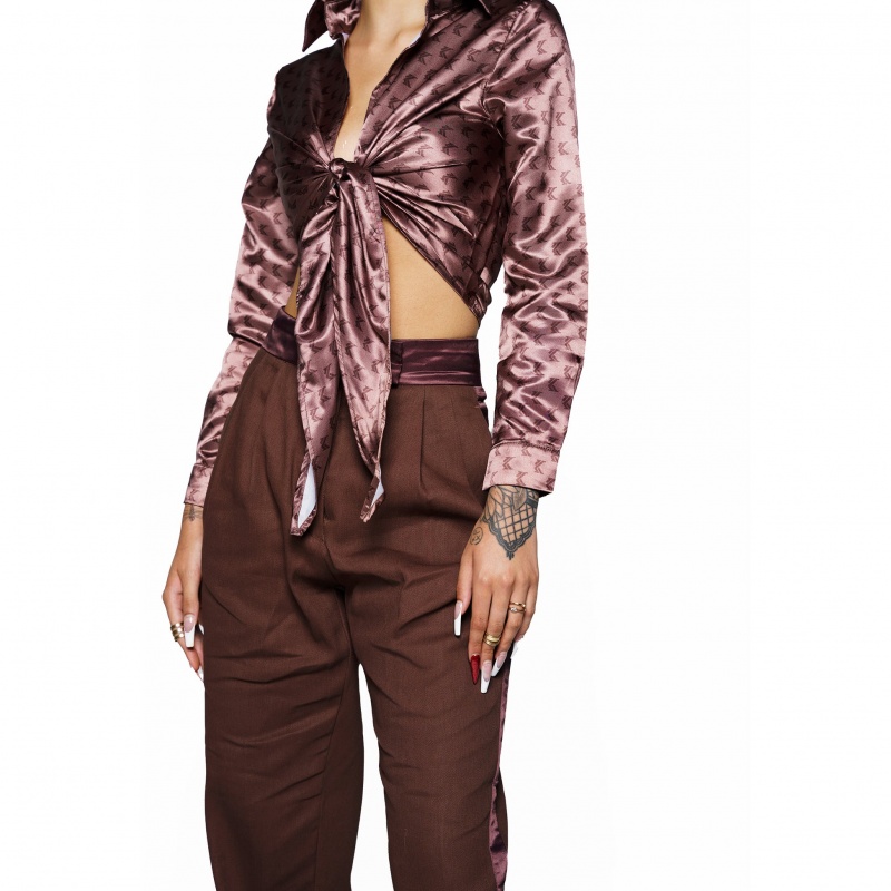Tops Karl Kani Charm Silk Long Sleeve Mujer Multicolor | IG8U0P5bkcC