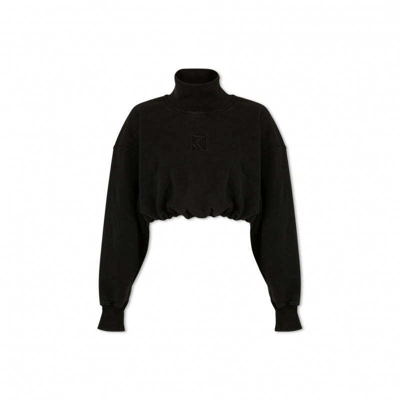 Tops Karl Kani Deep Mock Neck Mujer Negras | PuUuLaqjGns