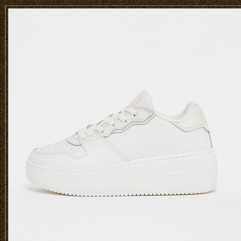 Zapatillas Karl Kani Plataforma Rubber Sole Calle Estilo Plain Cuero Logo Mujer Blancas | eUD9fKQHj8Z